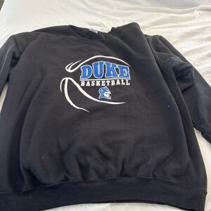 DUKE Black Blue 2XLarge University Basketball Unisex College Black Sweatshirt
